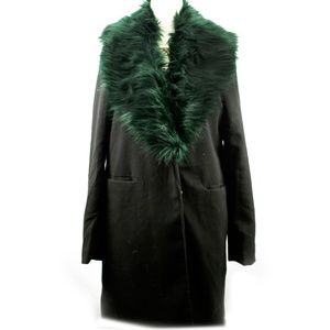 Vintage Inspired Blazer Coat  removable fur collar
